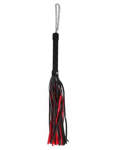 Черно-красная многохвостая плеть-флоггер - 41 см.