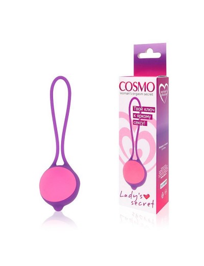 Фиолетово-розовый вагинальный шарик Cosmo