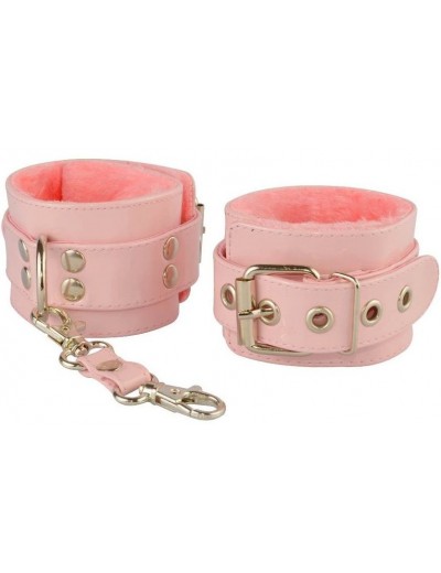 Нежно-розовые наручники с меховым подкладом
