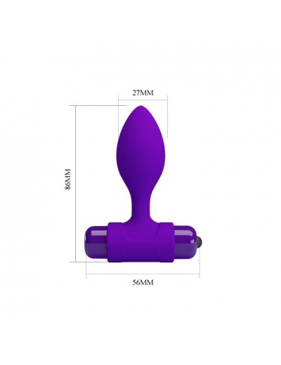 Фиолетовая анальная пробка с мощной вибрацией Vibra - 8,6 см.