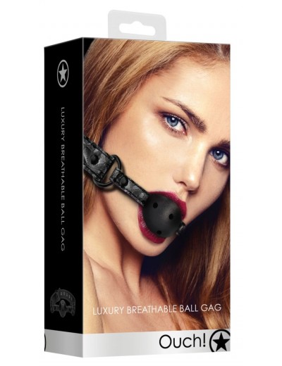 Черный кляп-шарик Breathable Luxury Ball Gag