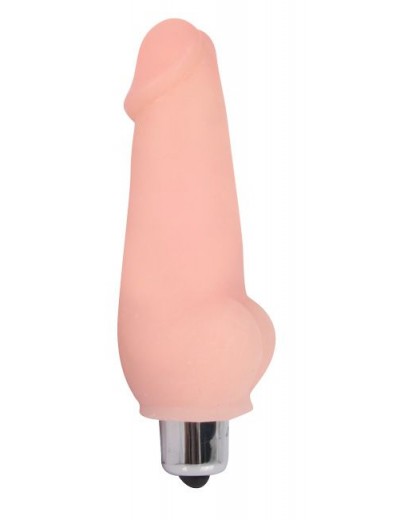 Телесный мини-вибратор Vibrator Mini - 9,5 см.