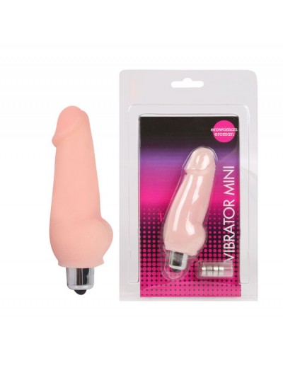 Телесный мини-вибратор Vibrator Mini - 9,5 см.