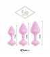 Набор из 3 нежно-розовых анальных пробок Bibi Butt Plug Set