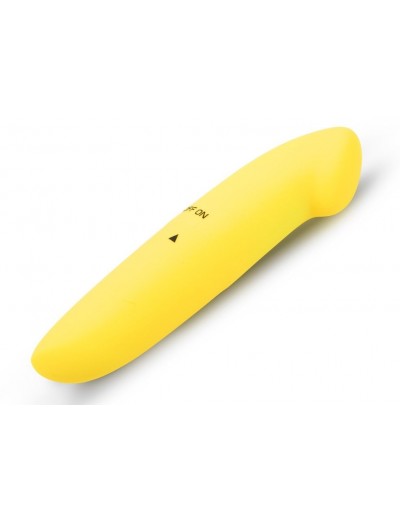 Желтый двусторонний мини-вибратор - 12,5 см.