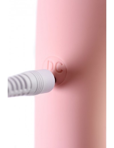 Розовый силиконовый вибратор с электростимуляцией TESLA G-POINT - 21 см.