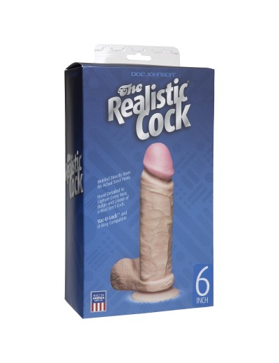 Фаллоимитатор на присоске The Realistic Cock 6” with Removable Vac-U-Lock Suction Cup - 17,3 см.