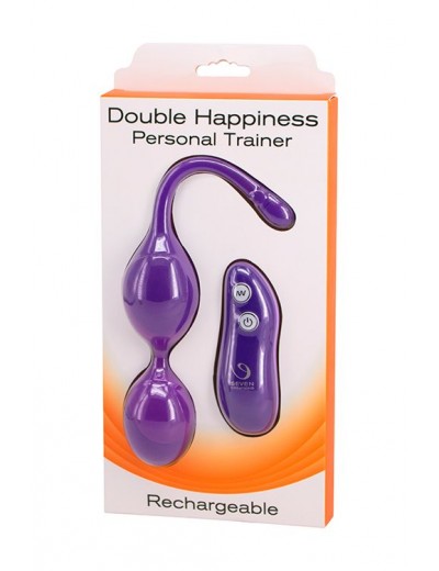 Фиолетовые шарики с вибрацией DOUBLE HAPPINESS PERSONAL TRAINER