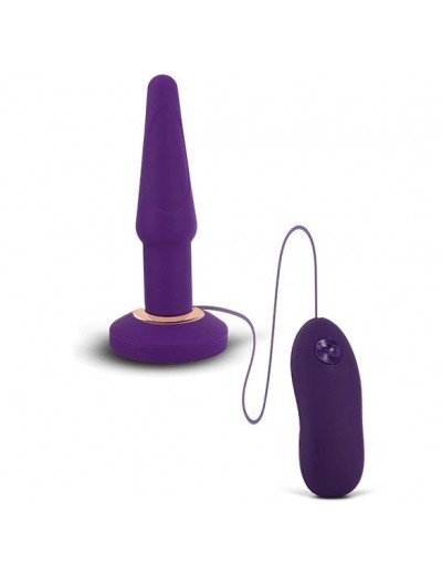 Фиолетовая анальная вибропробка APEX BUTT PLUG SMALL PURPLE - 14 см.