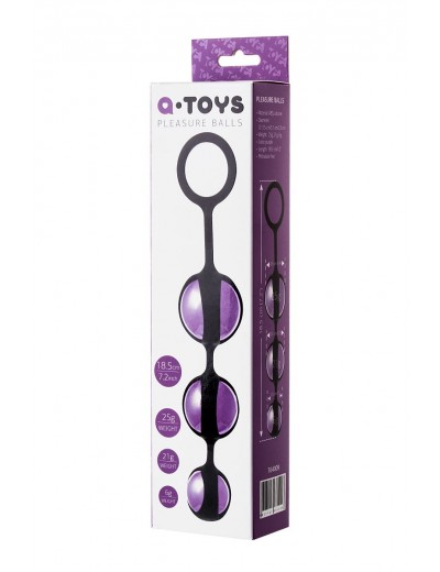 Фиолетово-черные тройные вагинальные шарики TOYFA A-toys
