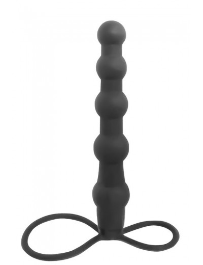 Черная ёлочка-насадка для двойного проникновения Mojo Bumpy - 15 см.