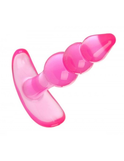 Розовая анальная пробка Bubbles Bumpy Starter - 11 см.