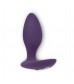 Фиолетовая анальная пробка для ношения Ditto с вибрацией и пультом ДУ - 8,8 см.