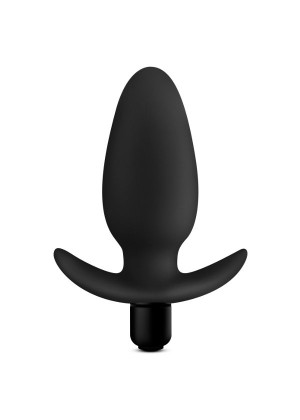 Черная анальная вибропробка Silicone Saddle Plug - 12,1 см.
