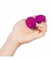 Ярко-розовая анальная вибровтулка с кристаллом Vibrating Jewel Plug S/M - 10 см.