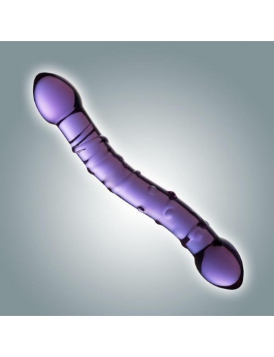 Фиолетовый стеклянный фаллоимитатор - 19 см.