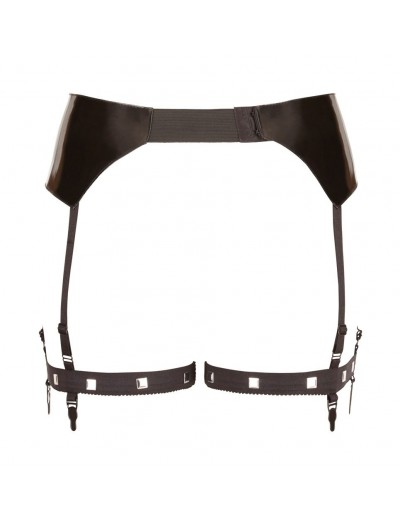 Черная сбруя на бедра с зажимами для половых губ Suspender Belt with Clamps