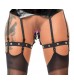 Черная сбруя на бедра с зажимами для половых губ Suspender Belt with Clamps