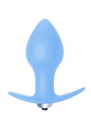 Голубая анальная вибропробка Bulb Anal Plug - 10 см.