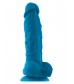 Голубой фаллоимитатор на присоске ColourSoft 5  Soft Dildo - 17,8 см.