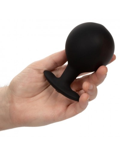 Черная расширяющаяся анальная пробка Weighted Silicone Inflatable Plug Large - 8,25 см.