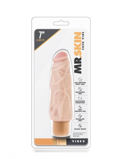 Рельефный вибратор-реалистик Dr. Skin Cock Vibe 9 - 17,8 см.