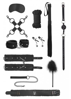 Черный игровой набор БДСМ Intermediate Bondage Kit