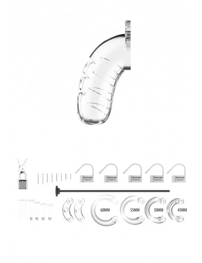 Прозрачный мужской пояс верности со стимулятором уретры Cock Cage Model 16 Chastity 4.5