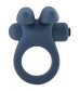 Синее эрекционное виброкольцо Bunny Silicone Cockring With Stimulating Ears