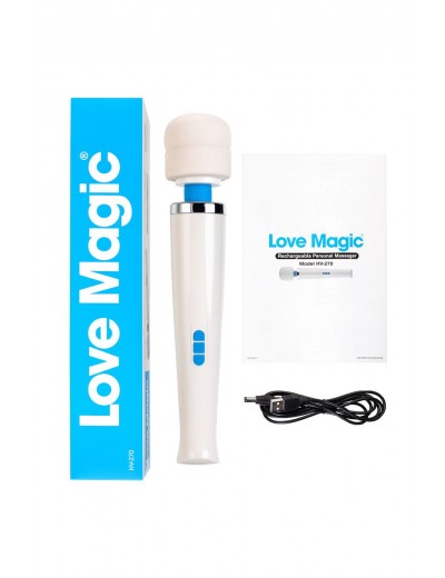 Белый вибромассажёр Love Magic Rechargeable HV-270 - 32 см.