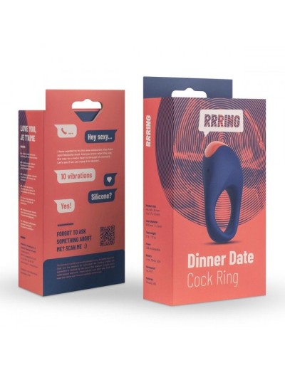 Синее эрекционное кольцо RRRING Dinner Date Cock Ring