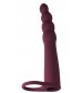 Бордовая вибронасадка для двойного проникновения Bramble - 16,5 см.