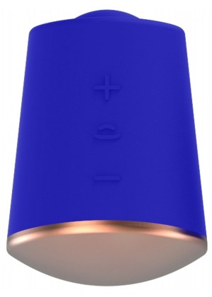 Синий клиторальный стимулятор Dazzling с вибрацией и ротацией - 6,7 см.