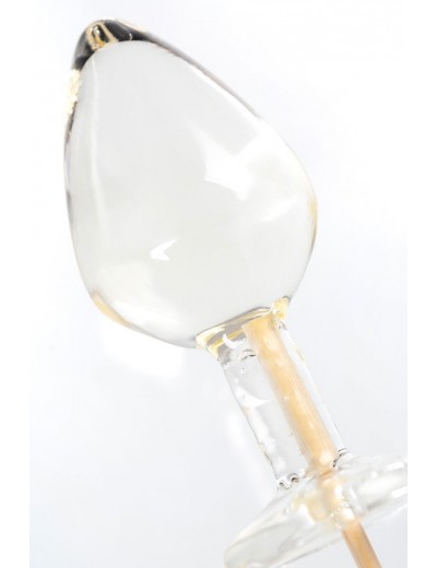 Прозрачный леденец в форме большой анальной пробки со вкусом пина колада