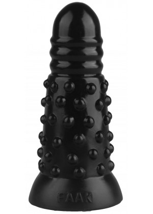 Черная анальная втулка с шипиками - 18 см.