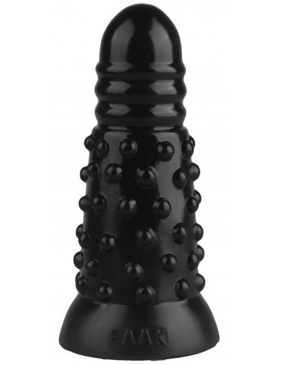 Черная анальная втулка с шипиками - 18 см.