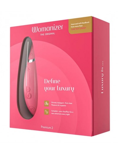 Розовый клиторальный стимулятор Womanizer Premium 2