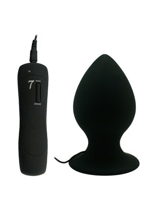 Черный виброплаг с выносным пультом Anal Plug XL - 11,4 см.