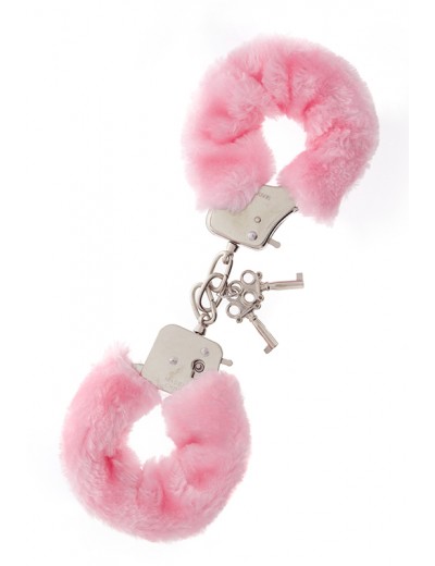 Металлические наручники с розовой меховой опушкой METAL HANDCUFF WITH PLUSH PINK