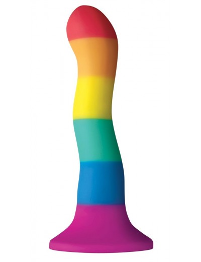 Радужный волнистый фаллоимитатор Colours Pride Edition 6  Wave Dildo - 19 см.