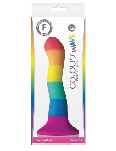 Радужный волнистый фаллоимитатор Colours Pride Edition 6  Wave Dildo - 19 см.