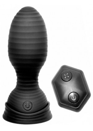 Черная расширяющаяся вибропробка Athena с пультом - 11,6 см.