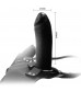 Черный большой страпон с функцией расширения - 15 см.