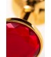 Малая золотистая анальная втулка с красным кристаллом - 6 см.