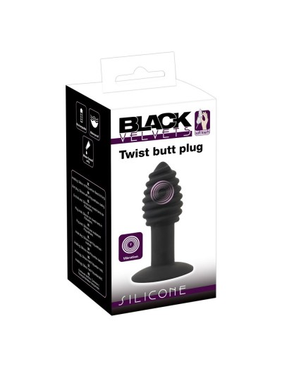 Черная анальная вибропробка Twist Butt Plug - 10,7 см.