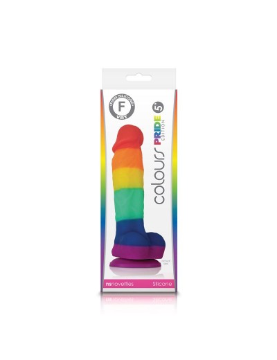 Радужный фаллоимитатор Colours Pride Edition 5  Dildo - 17,8 см.