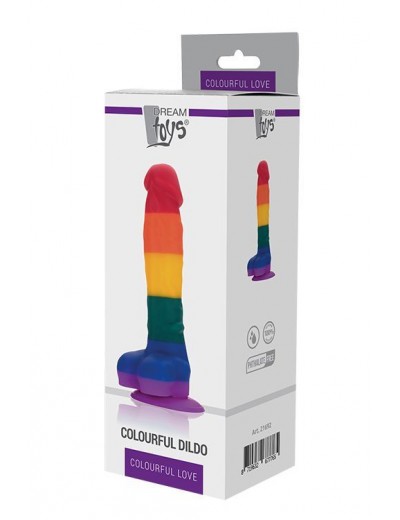 Разноцветный фаллоимитатор-реалистик COLOURFUL DILDO - 21,5 см.