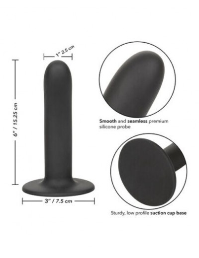 Черный анальный стимулятор Silicone Smooth Probe - 15,25 см.