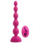 Розовый анальный вибростимулятор Anal Beads L с пультом ДУ - 21,5 см.