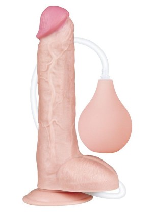 Реалистичный фаллоимитатор с имитацией эякуляции 10 Squirt Extreme Dildo - 25,4 см.